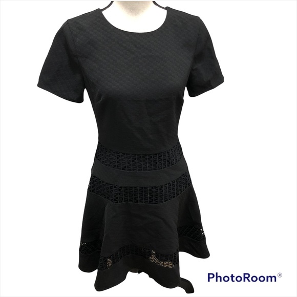 Chelsea28 black fit and flare multi media dress NWT Size S